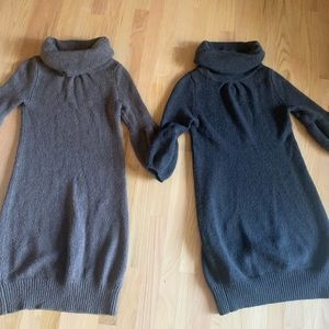 Vince sweater dress lot of 2 sz small wool blend gray and brown